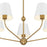 Crystorama Xavier 5 Light Chandelier, Vibrant Gold/White/White