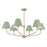 Crystorama Xavier 6Lt 40" Chandelier, Vibrant Gold/Green/White