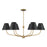 Crystorama Xavier 6Lt 40" Chandelier, Vibrant Gold/Black/White