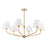 Crystorama Xavier 6 Light 40" Chandelier, Gold/White/White - XAV-B9316-VG-WH