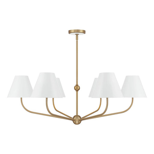 Crystorama Xavier 6 Light 40" Chandelier, Gold/White/White