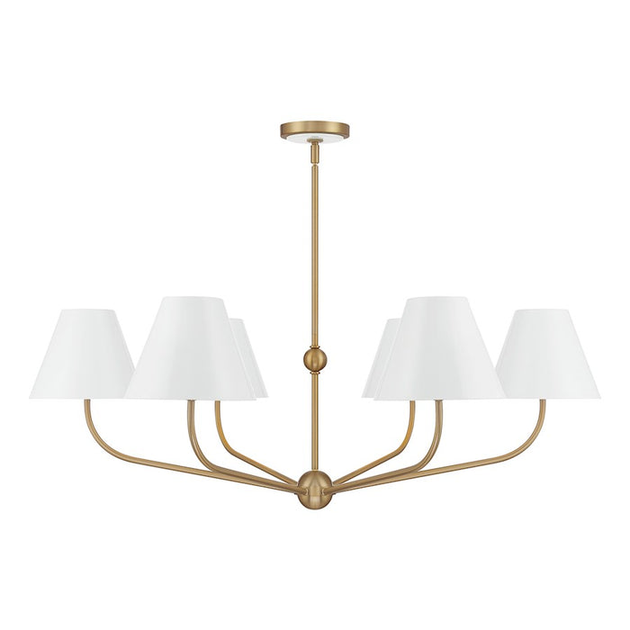 Crystorama Xavier 6 Light 40" Chandelier, Gold/White/White