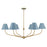 Crystorama Xavier 6Lt 48" Chandelier, Gold/Blue/Blue/White