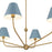 Crystorama Xavier 6Lt 48" Chandelier, Gold/Blue/Blue/White