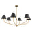 Crystorama Xavier 6Lt 48" Chandelier, Vibrant Gold/Black/White - XAV-B9319-VG-MK