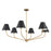 Crystorama Xavier 6Lt 48" Chandelier, Vibrant Gold/Black/White