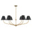 Crystorama Xavier 6Lt 48" Chandelier, Vibrant Gold/Black/White