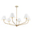 Crystorama Xavier 6 Light 48" Chandelier, Gold/White/White - XAV-B9319-VG-WH