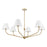 Crystorama Xavier 6 Light 48" Chandelier, Gold/White/White