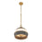 Crystorama Zanzibar 3 Light Pendant, Soft Gold/Rattan/Black