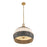 Crystorama Zanzibar 5 Light Pendant, Soft Gold/Rattan/Black
