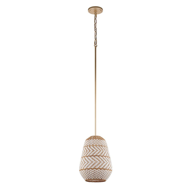 Crystorama Zanzibar 1 Light Mini Pendant, Soft Gold