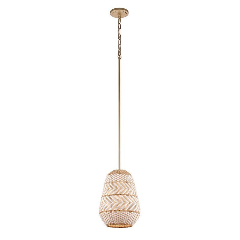 Crystorama Zanzibar 1 Light Mini Pendant, Soft Gold