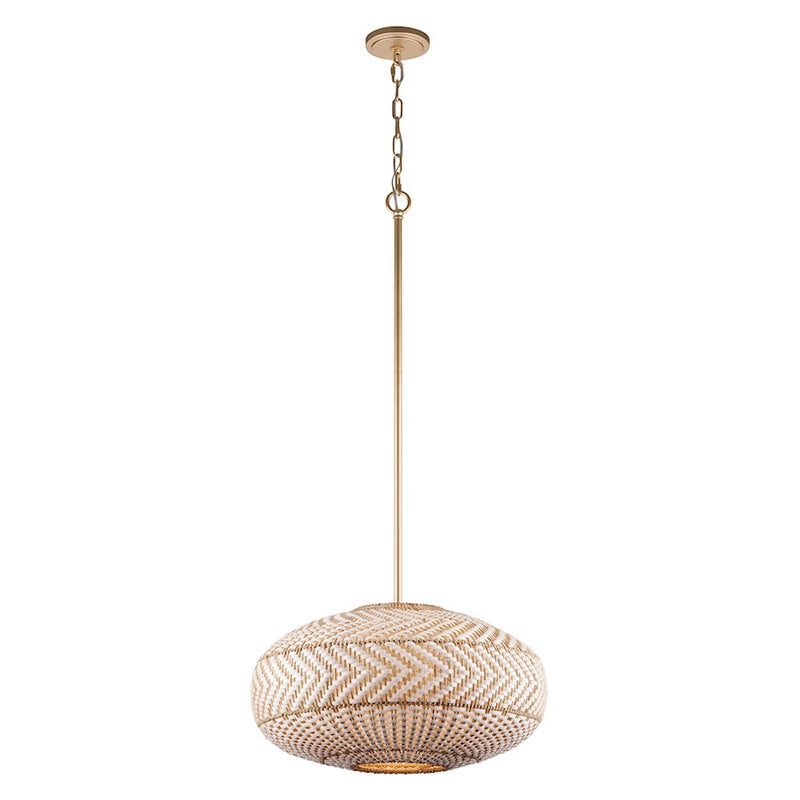 Crystorama Zanzibar 4 Light Pendant, Soft Gold
