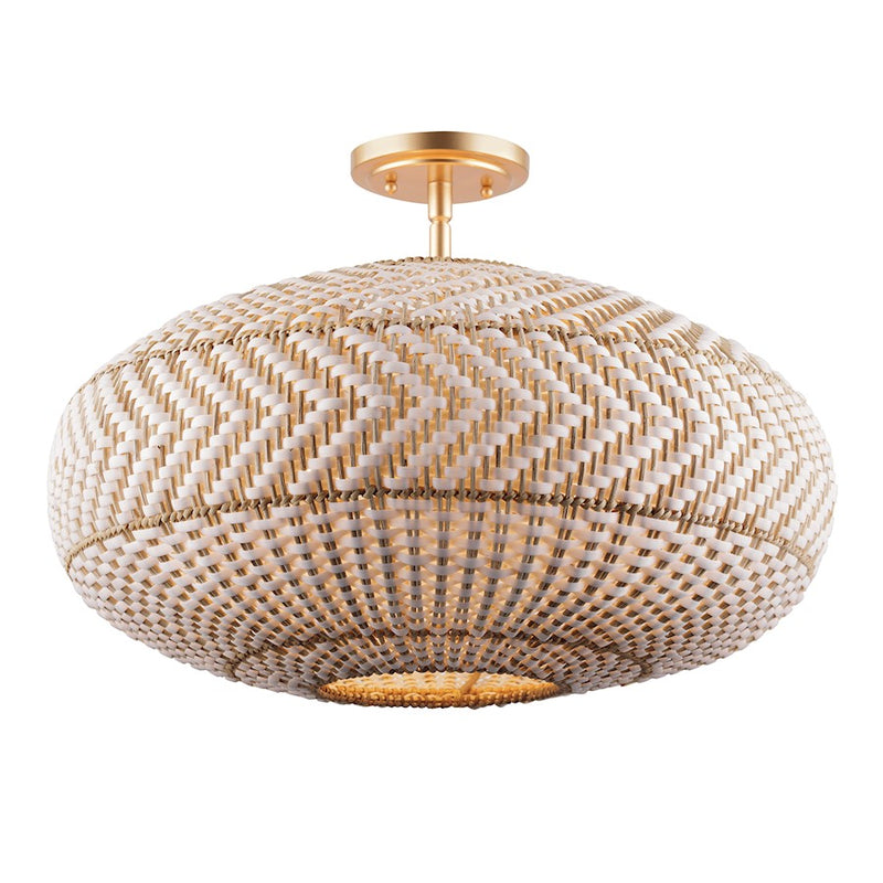 Crystorama Zanzibar 4 Light Flush/Semi Flush, Soft Gold