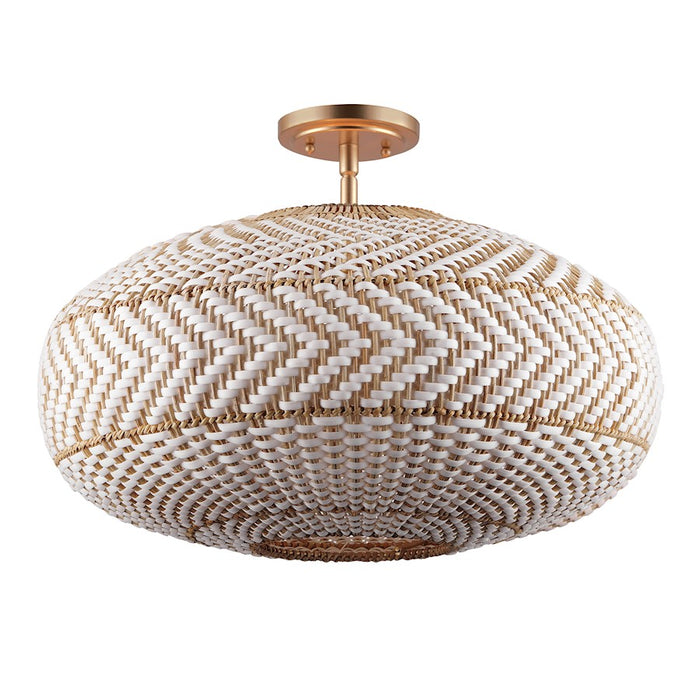 Crystorama Zanzibar 4 Light Semi Flush Mount, Soft Gold