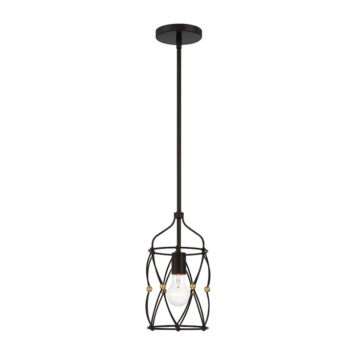 Crystorama Zucca 1 Light Pendant, English Bronze/Antique Gold