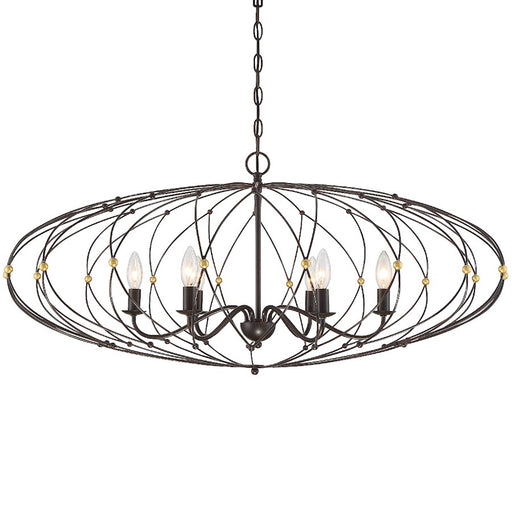 Crystorama Zucca Chandelier, English Bronze
