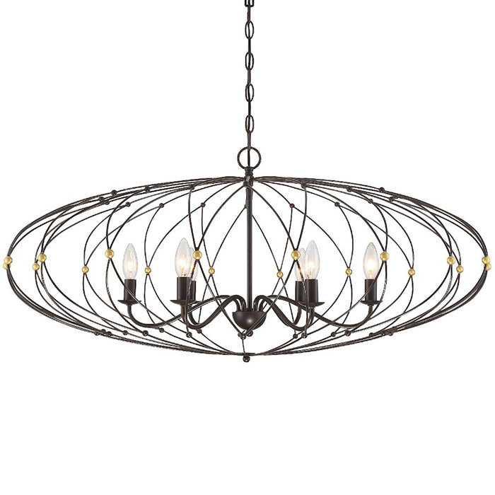 Crystorama Zucca Chandelier, English Bronze