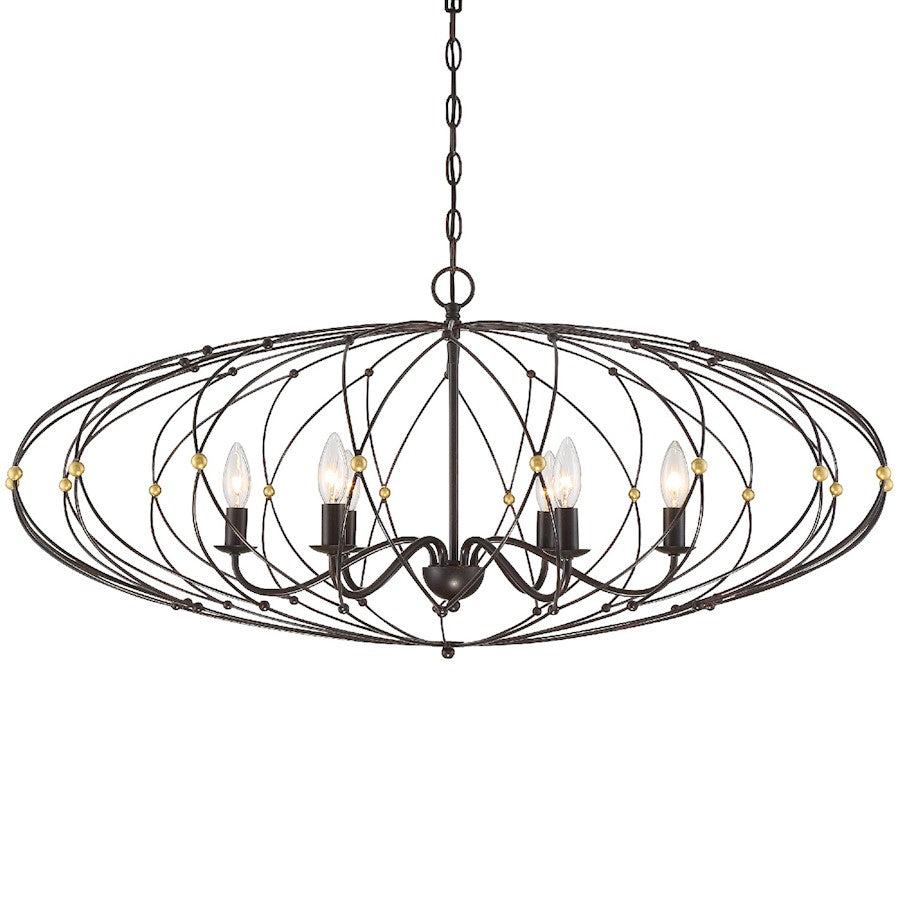 Crystorama Zucca Chandelier, English Bronze