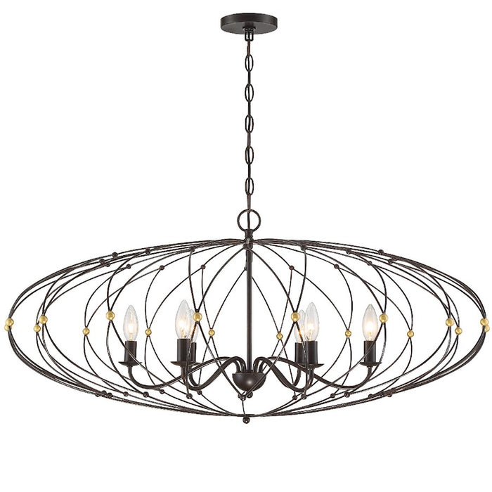 Crystorama Zucca Chandelier, English Bronze