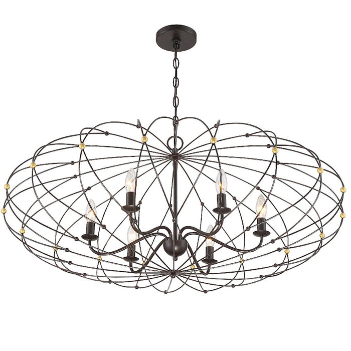 Crystorama Zucca Chandelier, English Bronze