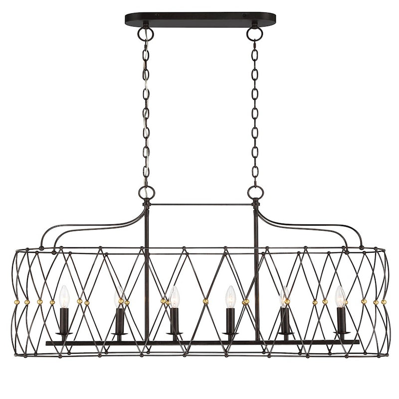 Crystorama Zucca 6 Light Chandelier, English Bronze/Antique Gold