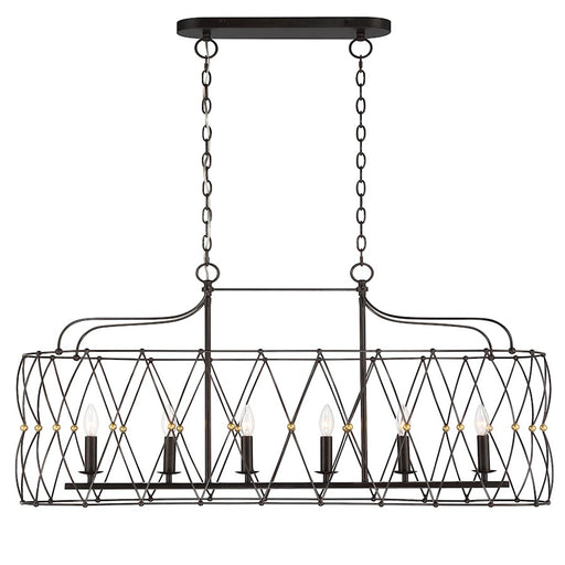 Crystorama Zucca 6 Light Chandelier, English Bronze/Antique Gold