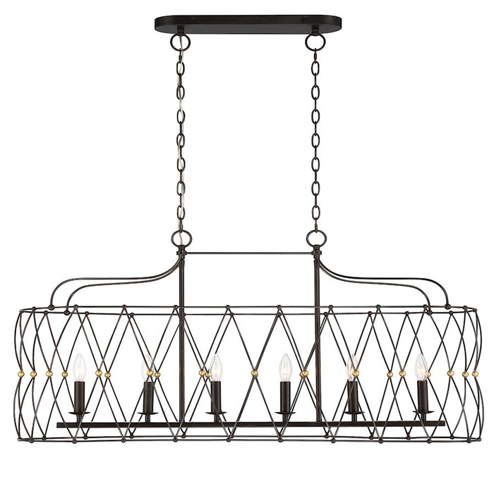 Crystorama Zucca 6 Light Chandelier, English Bronze/Antique Gold