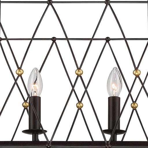 Crystorama Zucca 6 Light Chandelier, English Bronze/Antique Gold