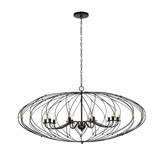Crystorama Zucca 10 Light Chandelier, Bronze/Gold