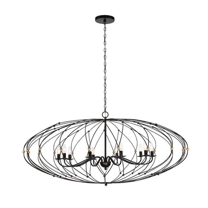 Crystorama Zucca 10 Light Chandelier, Bronze/Gold