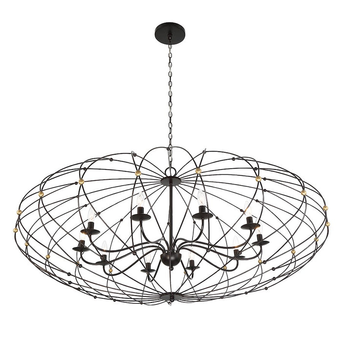 Crystorama Zucca 10 Light Chandelier, Bronze/Gold