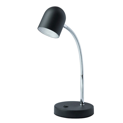 Dainolite 134LEDT 5in 1-Light LED Table Lamp | Satin Black and Polished Chrome Metal | Desk & Office Accent | 5 x 5 x 14 in | Model 134LEDT-BK
