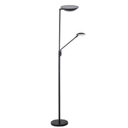 Dainolite Mother & Son 72in 3+1-Light LED Floor Lamp | Black and Polished Chrome Metal | Living Room & Bedroom Reading | Model 170LEDF-BK
