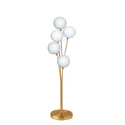 Dainolite 306T 28in 5-Light Table Lamp | Aged Brass Metal and White Glass | Living Room & Bedroom Ambient Light | 10 x 10 x 28.5 in | Model 306T-AGB