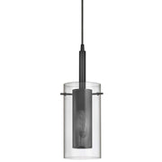 Dainolite Percy 30961-CM-MB 1-Light Pendant | Modern Matte Black and Clear Glass | Kitchen Island & Dining Room | Model 30961-CM-MB