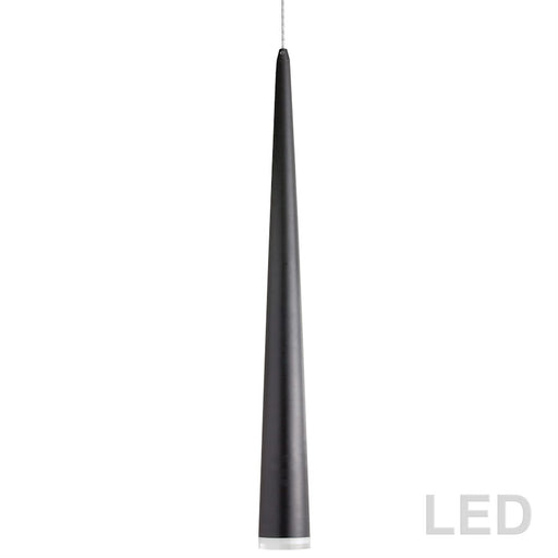 Dainolite Percita 36in 1-Light LED Pendant | Modern Matte Black Metal and Clear Acrylic | Kitchen & Hallway | 2.75 x 2.75 x 36 in | Model 418LED-361P-MB