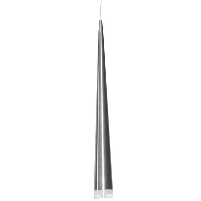 Dainolite 36in 1-Light LED Pendant | Modern Satin Chrome and Clear Acrylic | Kitchen Island & Dining Room | 3 x 3 x 36 in | Model 418LED-361P-SC
