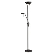Dainolite Mother/Son Floor Lamp | Contemporary Matte Black Steel | Living Room & Bedroom Reading | 71in H Dimmable Gooseneck | Model 505F-MB