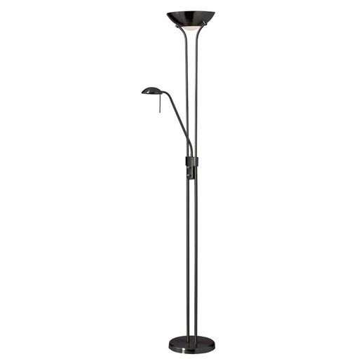 Dainolite Mother/Son Floor Lamp | Contemporary Matte Black Steel | Living Room & Bedroom Reading | 71in H Dimmable Gooseneck | Model 505F-MB