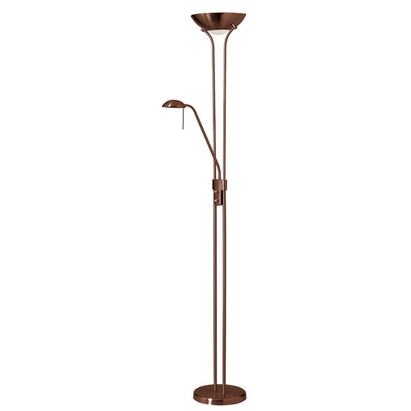 Dainolite Mother/Son 71in Floor Lamp | Contemporary Oil Brushed Bronze Steel | Living Room & Bedroom Reading Light | 1-Light + | Model 505F-OBB