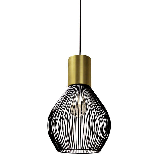 Dainolite 565 10in 1-Light Pendant | Industrial Vintage Bronze and Black Metal | Kitchen Island & Dining Room | 10 x 10 x 18 in | Model 565-101P-VB