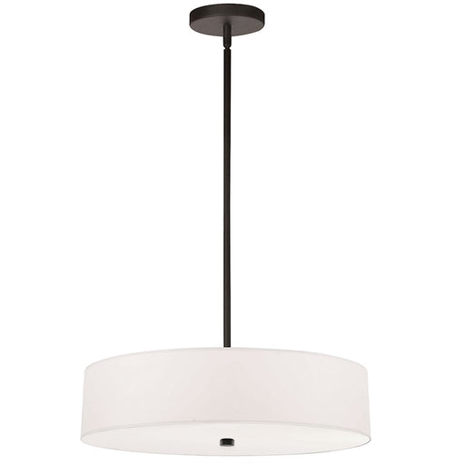 Dainolite Everly 20in 4-Light Pendant | Transitional Matte Black and White Fabric Drum | Kitchen Island & Dining Room | Model 571-204P-MB-WH