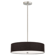 Dainolite Everly 20in 4-Light Pendant | Transitional Black and Satin Chrome Fabric Shade | Kitchen Island & Dining Room | Model 571-204P-SC-BK