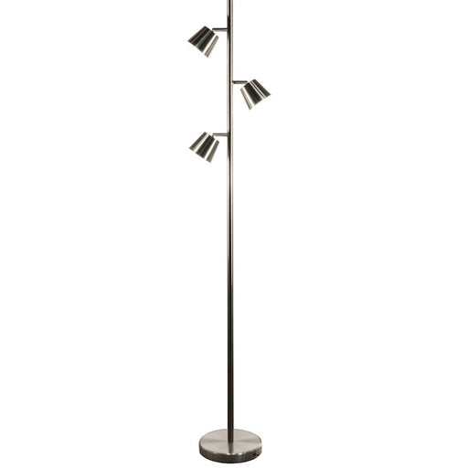 Dainolite Modern 3-Light LED Floor Lamp | Satin Chrome Steel | Living Room & Reading Nook | 9 x 9 x 62 in | Model 625LEDF-SC