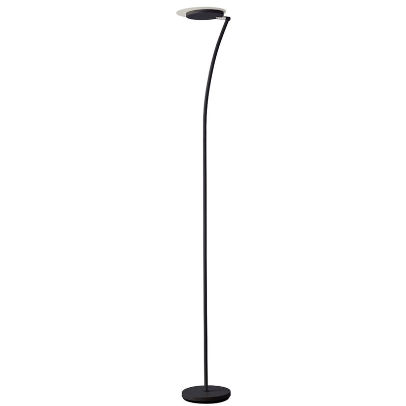 Dainolite 793LEDF-BK 72in LED Torchier Floor Lamp | Contemporary Matte Black Steel with Swivel Head | Living Room & Bedroom Reading | Model 793LEDF-BK