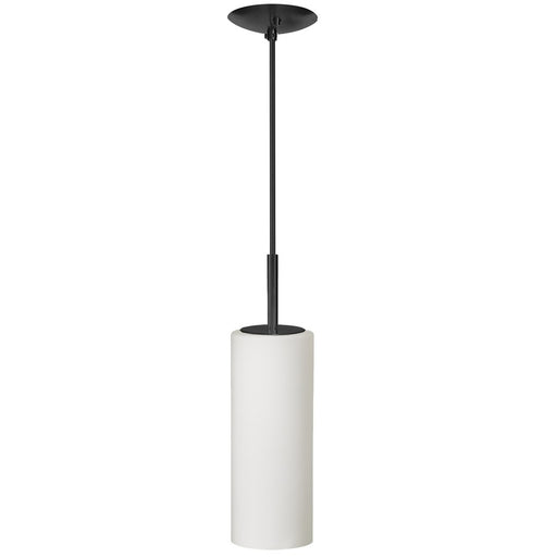 Dainolite Paza 4in 1-Light Pendant | Modern Matte Black and White Glass | Kitchen Island & Dining Room | 4 x 4 x 11 in | Model 83202-MB-WH