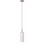 Dainolite 4in 1-Light Pendant | Modern Satin Chrome and White Frosted Glass | Kitchen Island & Dining Room | 4 x 4 x 11 in | Model 83202-SC-WH