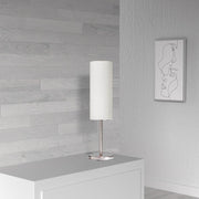 Dainolite 4in 1-Light Pendant | Modern Satin Chrome and White Frosted Glass | Kitchen Island & Dining Room | 4 x 4 x 11 in | Model 83202-SC-WH